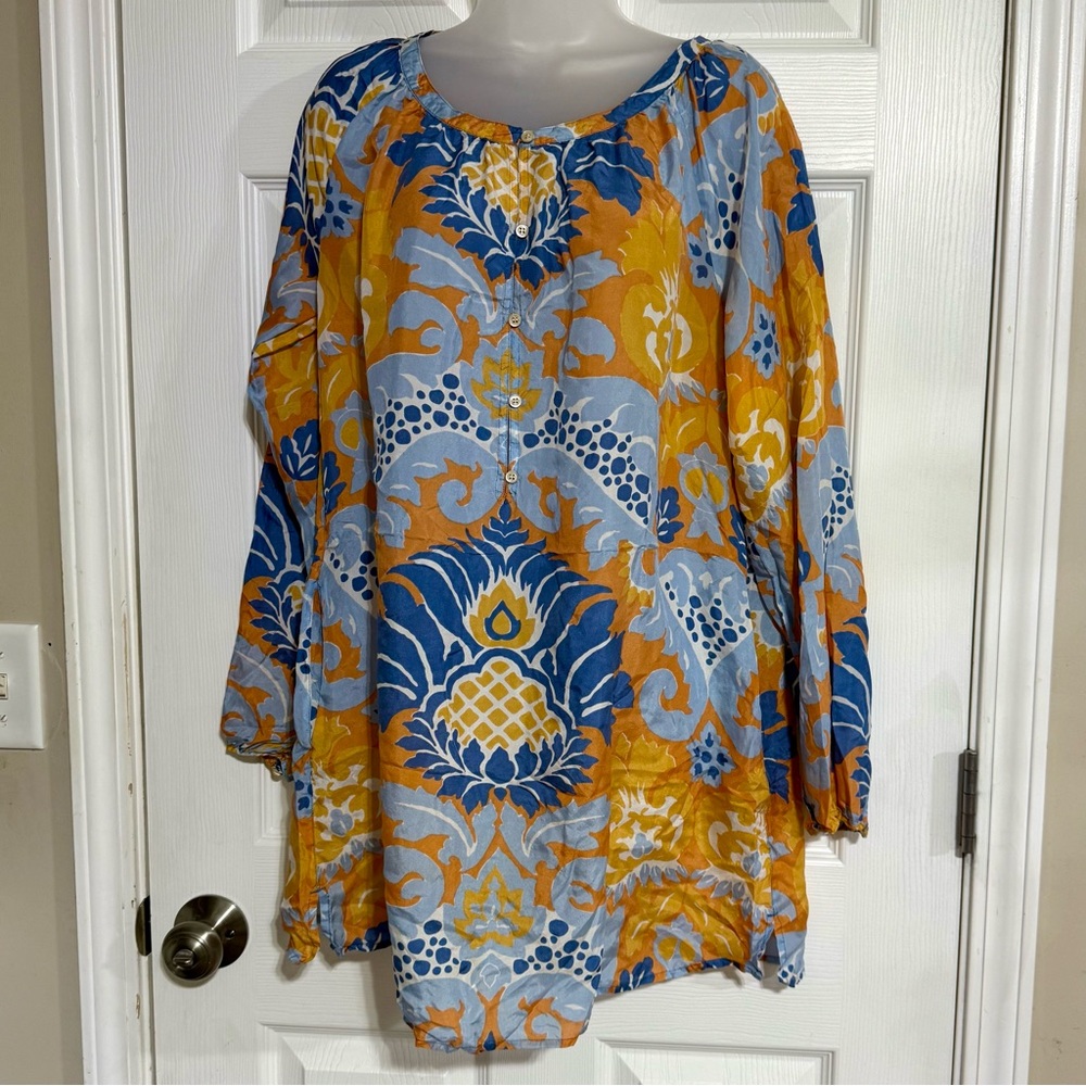 J. Crew 100% Silk Multicolor Floral Blouse